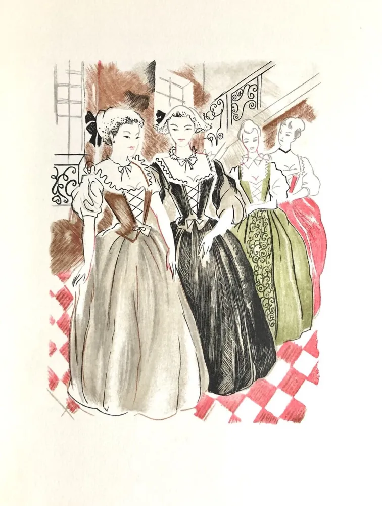 Holzschnitt Grau Sala - Théâtre de Marivaux