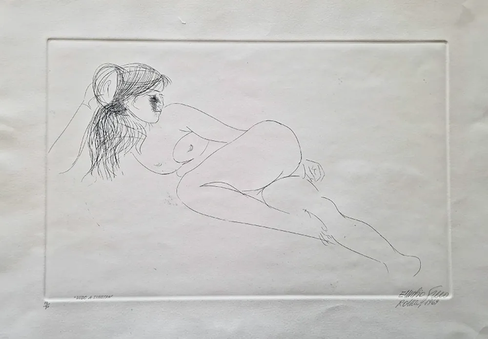 Radierung Greco - Nudo a sinistra