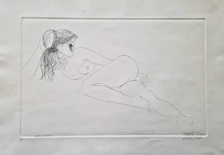 Radierung Greco - Nudo a sinistra