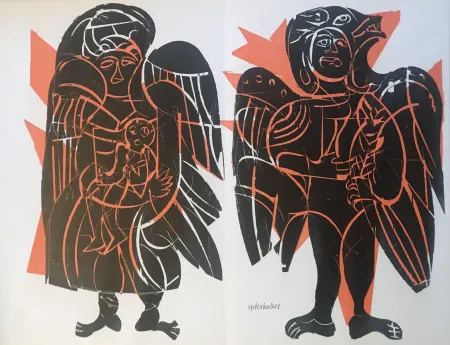 Holzschnitt Grieshaber - Maria vom helle christlichen Haufen