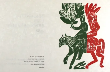 Holzschnitt Grieshaber - Neujahrsritt