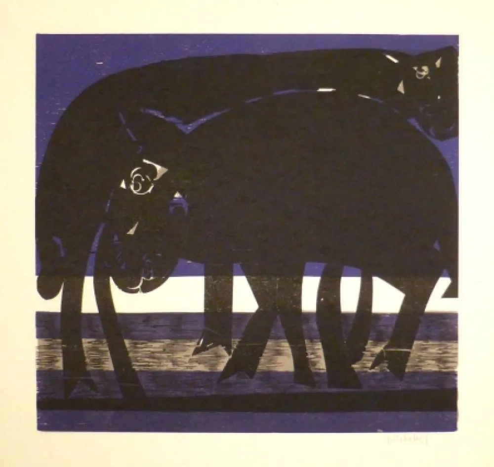 Holzschnitt Grieshaber - Tiefebene