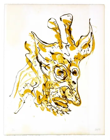 Lithographie Grinberg - Le changement en girafe