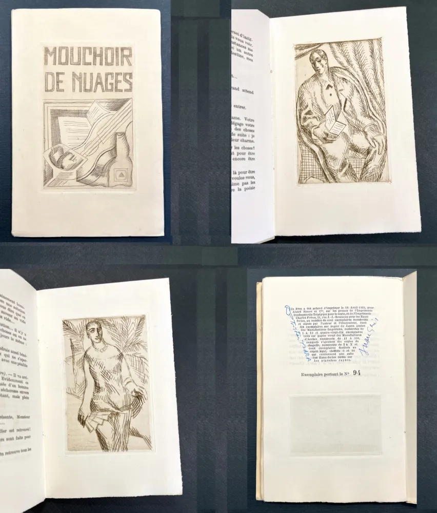 Illustriertes Buch Gris  - MOUCHOIR DE NUAGES. Avec 9 eaux-fortes originales de Juan Gris (1925)