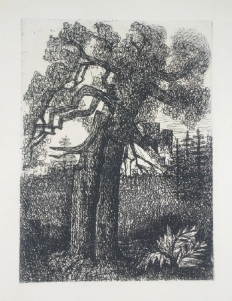 Kaltnadelradierung Gromaire - Le chêne