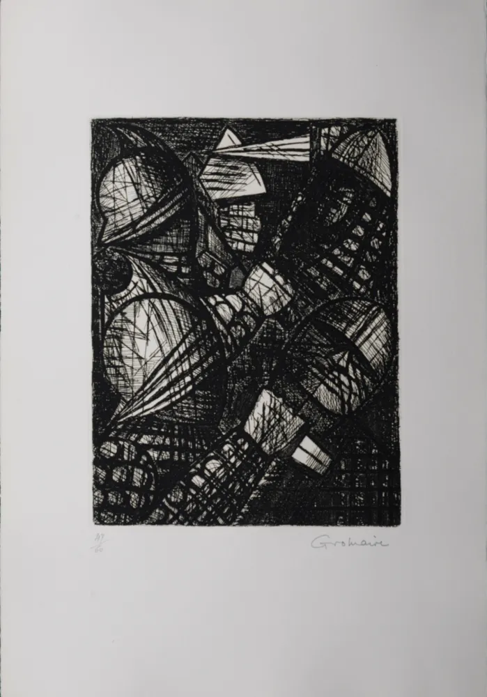 Radierung Gromaire - Le combat, 1958