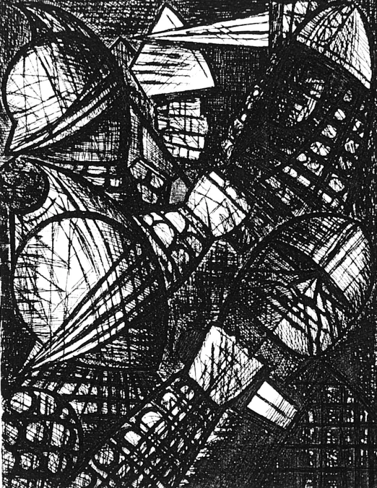 Radierung Gromaire - Le combat