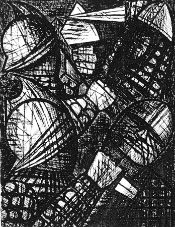 Radierung Gromaire - Le combat