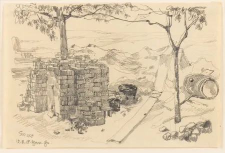 Keine Technische Grosz - George Grosz (1893–1959) - Baustelle (Thorn) - pencil on paper - 1912