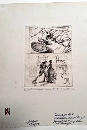 Radierung Gruner - Probedrucke zu Adelbert Stifter 