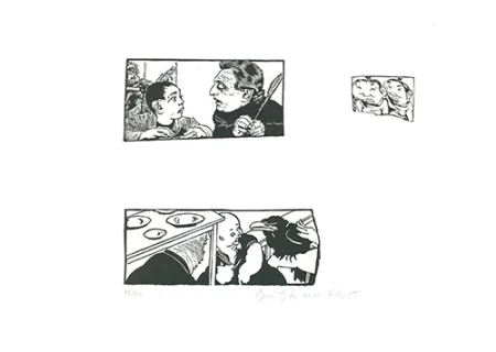 Linolschnitt Grützke - Bilder aus Bongs Stall