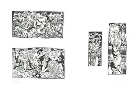 Linolschnitt Grützke - Bilder aus Bongs Stall