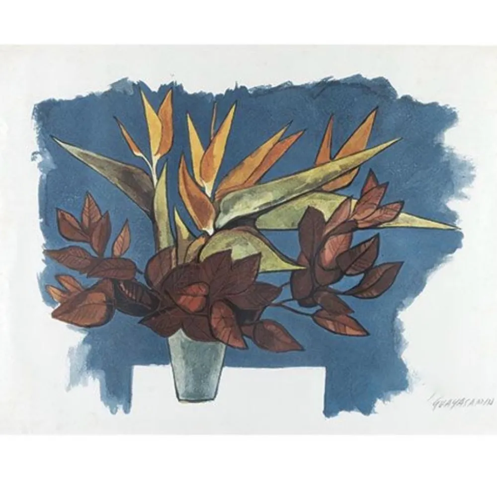 Radierung Guayasamin - Flor de Orquídea