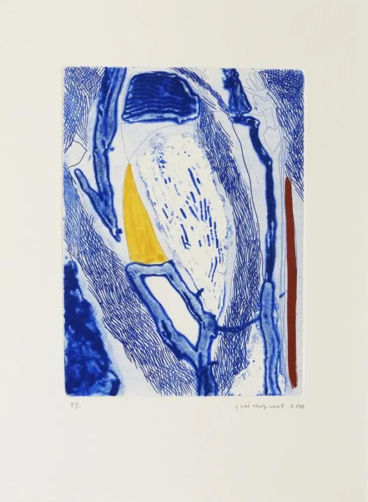 Radierung Guinovart - Blau 21