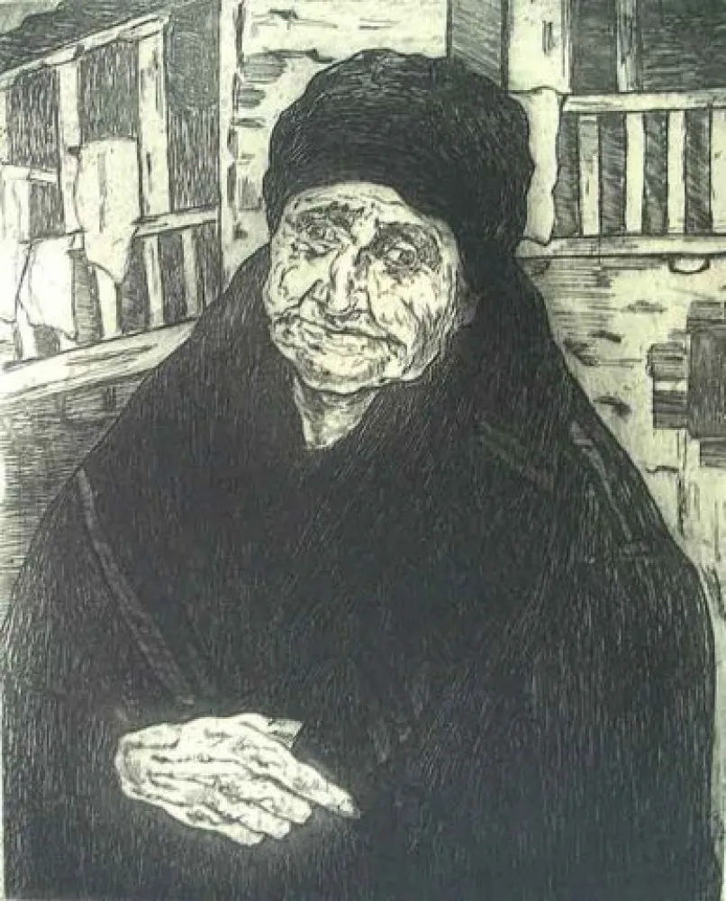 Radierung Gutiérrez Solana  - Vieja montañesa