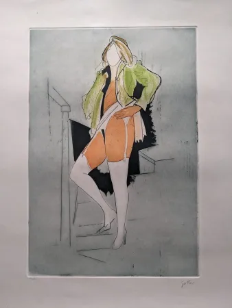 Radierung Und Aquatinta Guttuso - Calze Bianche / White Socks