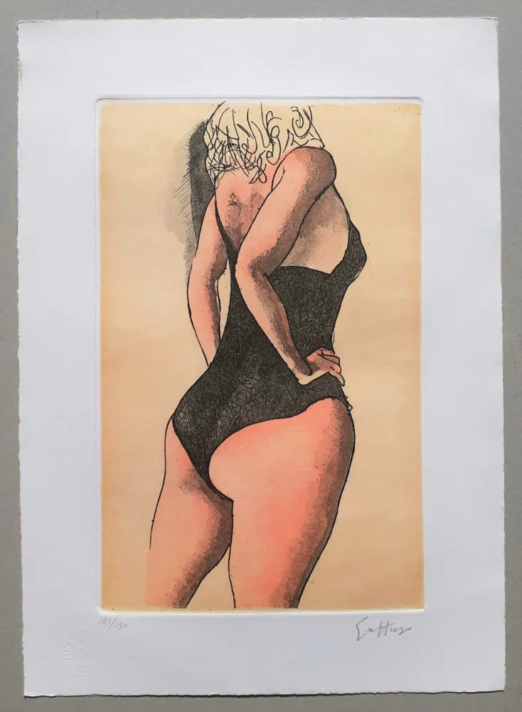 Radierung Und Aquatinta Guttuso - Donna di schiena