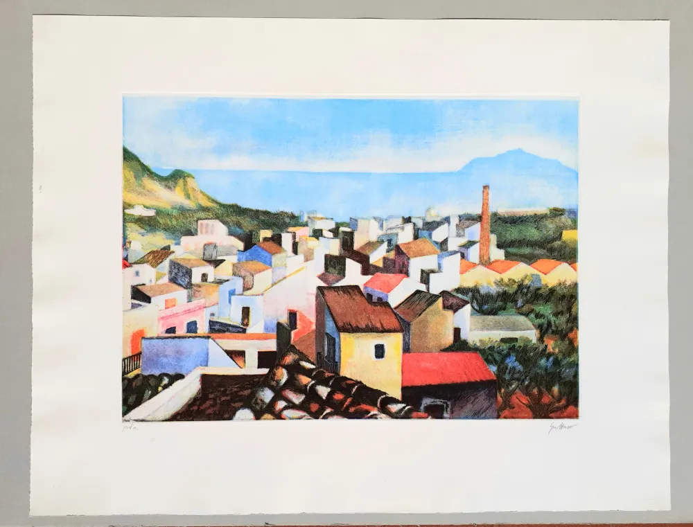 Radierung Und Aquatinta Guttuso - Veduta di Bagheria