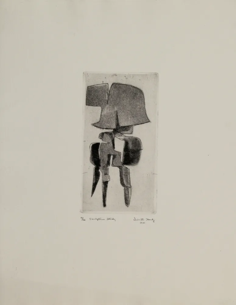 Radierung Und Aquatinta Hadzi - Sculpture Study