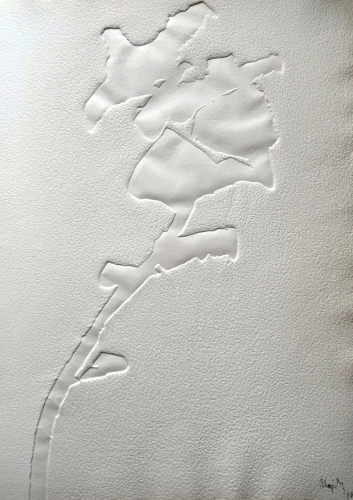Hochdruck Hajdu - Flowers 1 - Hand signed Relief, 1970 - Gaufrage original signée      