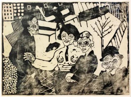 Holzschnitt Hamerschlag - Im Hof (At the courtyard)