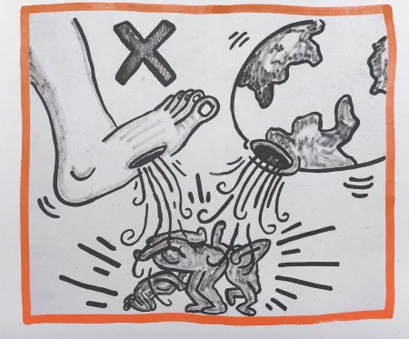 Lithographie Haring - Against all Odds, 1990