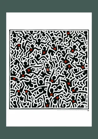 Lithographie Haring - Keith Haring: 'Untitled (April 1985)' 1999 Offset-lithograph