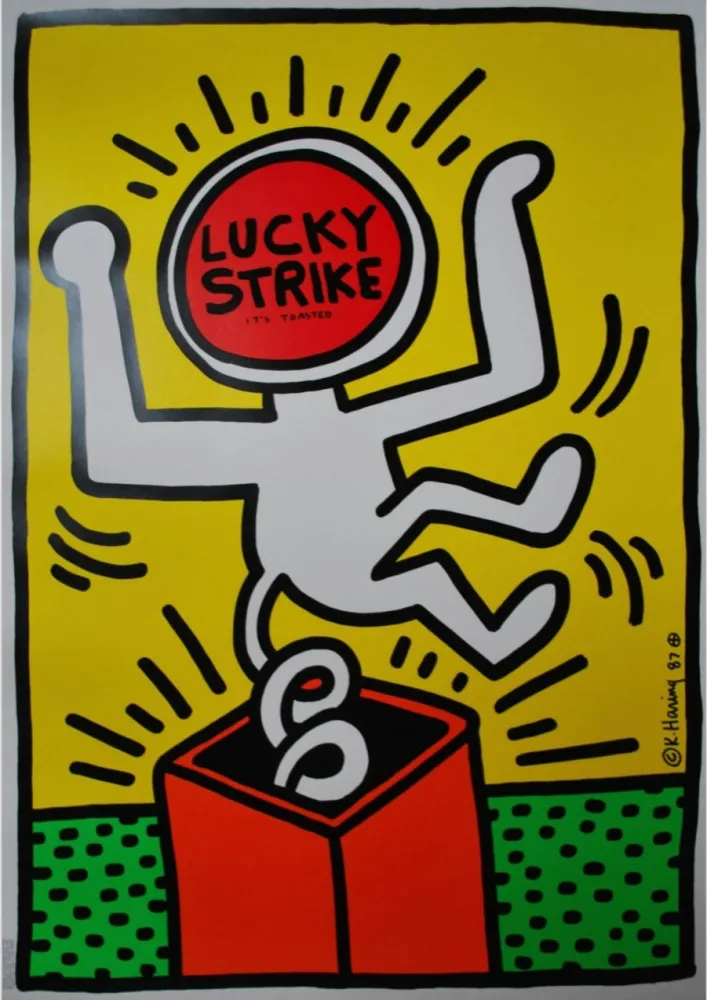 Siebdruck Haring - Lucky Strike, 1987