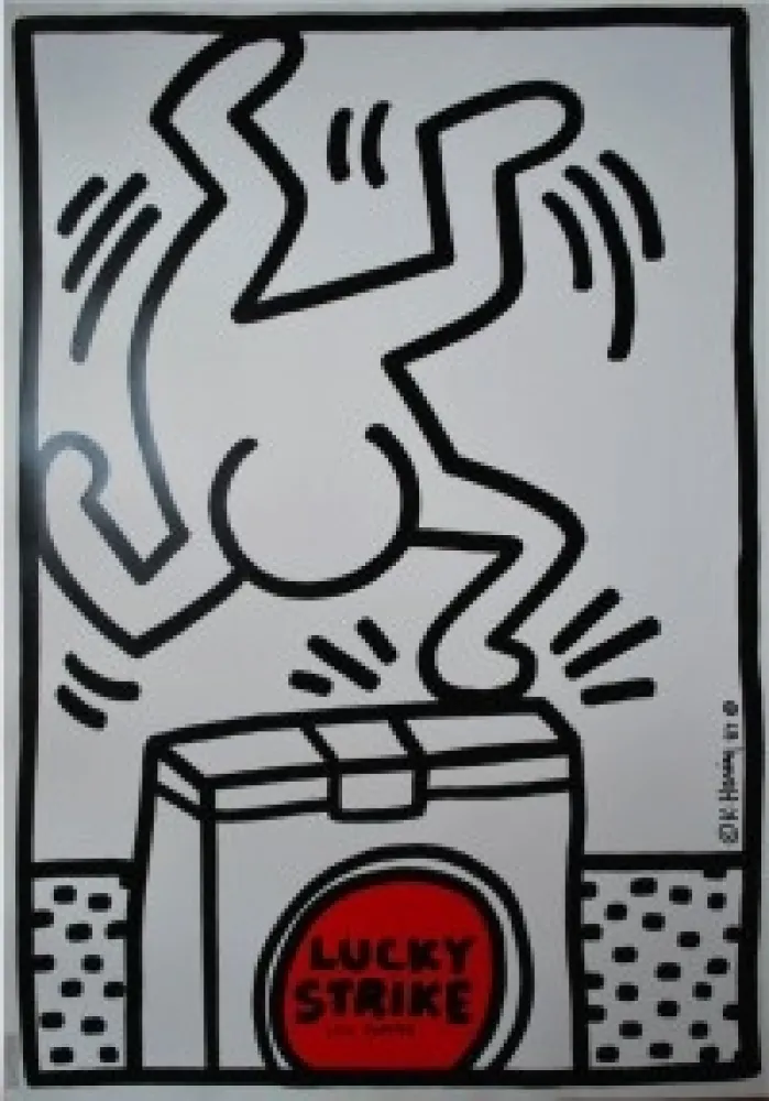 Siebdruck Haring - Lucky Strike, 1987