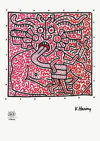 Siebdruck Haring - Men & Medusa