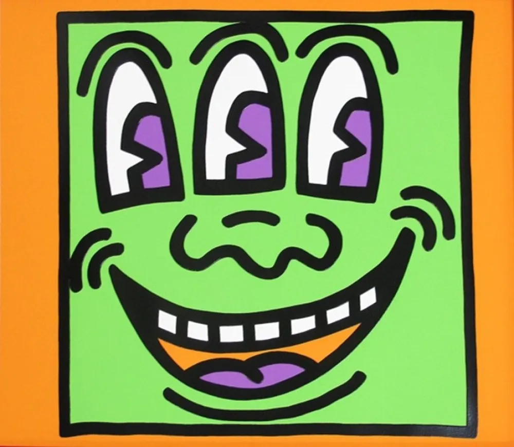Siebdruck Haring - Smiling Face