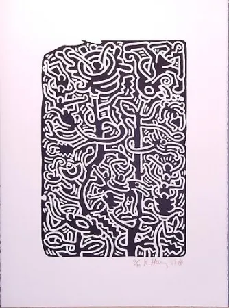 Lithographie Haring - Stones 4