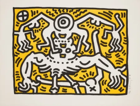 Lithographie Haring - Untitled