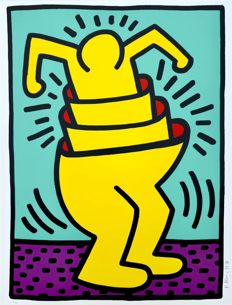 Siebdruck Haring - Untitled, Cup Man