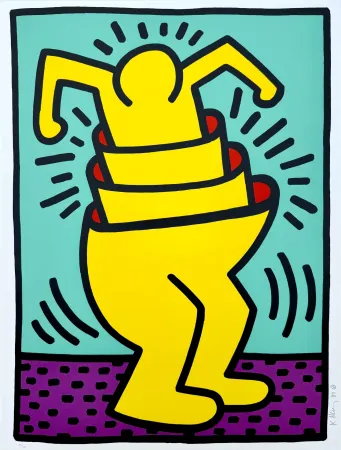 Siebdruck Haring - Untitled, Cup Man