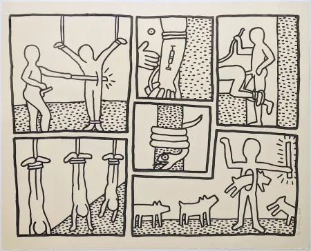 Siebdruck Haring - UNTITLED (FROM BLUEPRINT DRAWINGS)