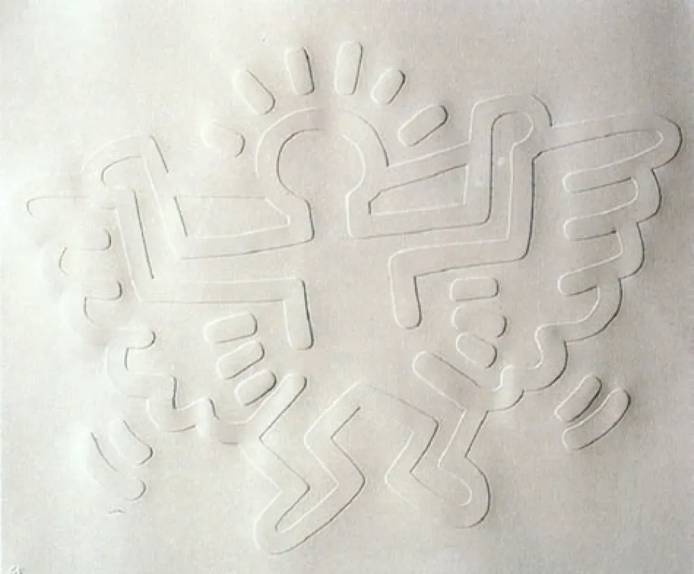 Siebdruck Haring - White Icons : Angel