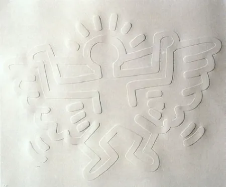 Siebdruck Haring - White Icons : Angel