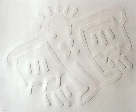 Siebdruck Haring - White Icons: Batman