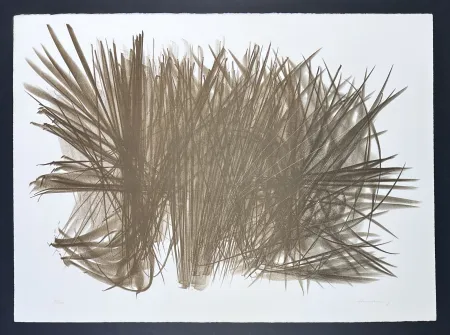 Lithographie Hartung - Hans Hartung (1904-1989) - Lithograph (crayon, graftage) on BFK Rives paper - 1963