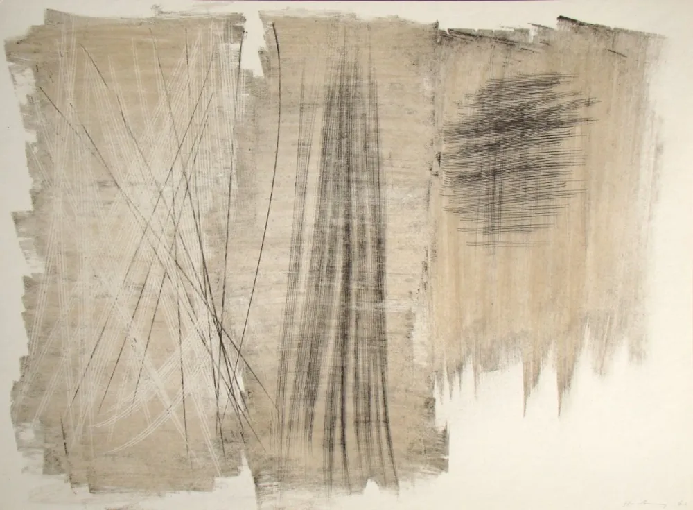 Lithographie Hartung - Pastel P. 1960-165