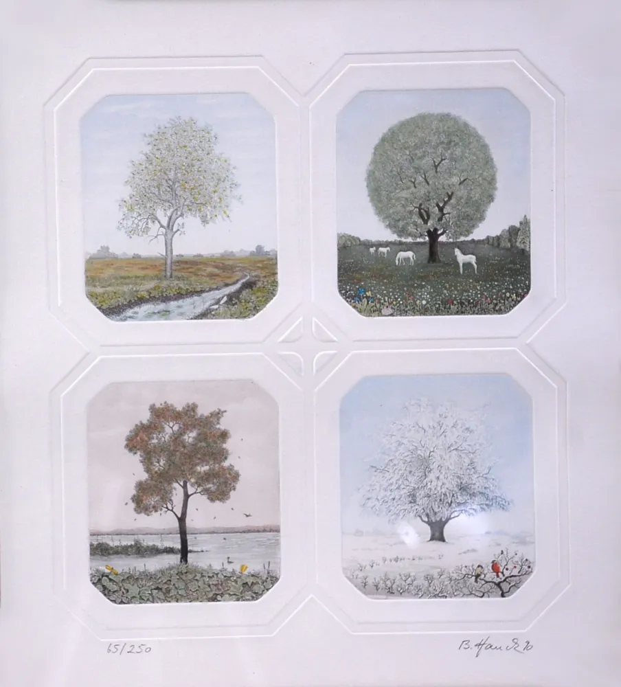 Radierung Hauck - Saisons des Arbres - Season Trees