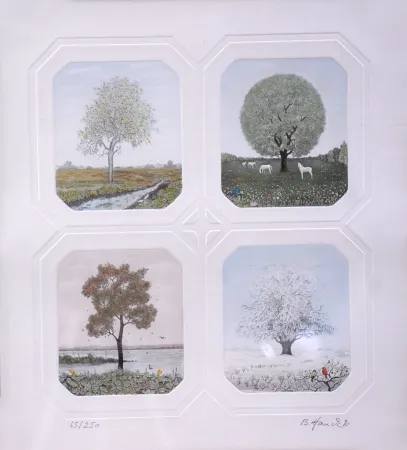 Radierung Hauck - Saisons des Arbres - Season Trees