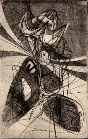 Radierung Hayter - (Greeting card for 1946-47)