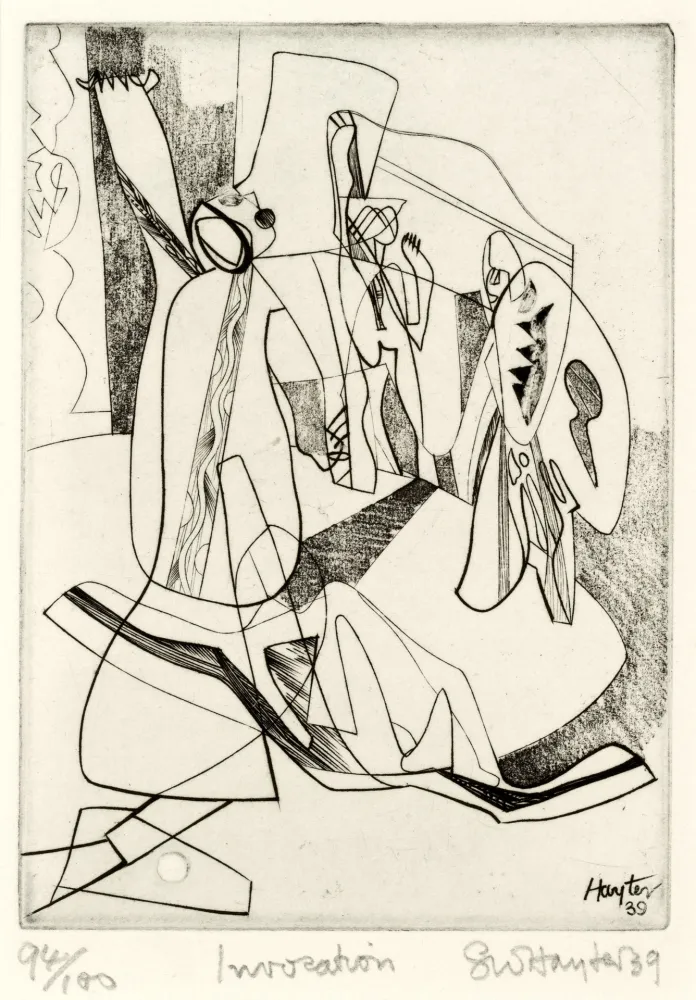 Radierung Hayter - Invocation