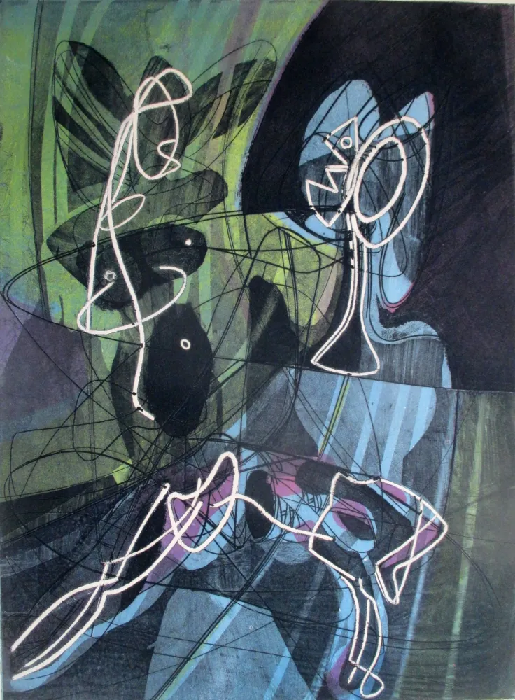 Aquatinta Hayter - La lecon d'anatomie