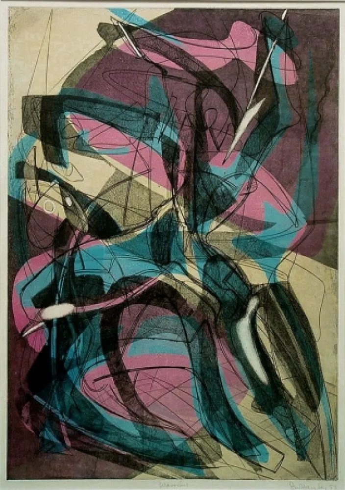 Radierung Hayter - Warriors (Guerriers)