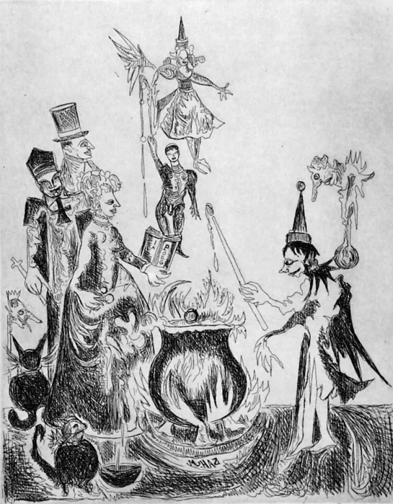 Radierung Haz - L'elfo e la rosa