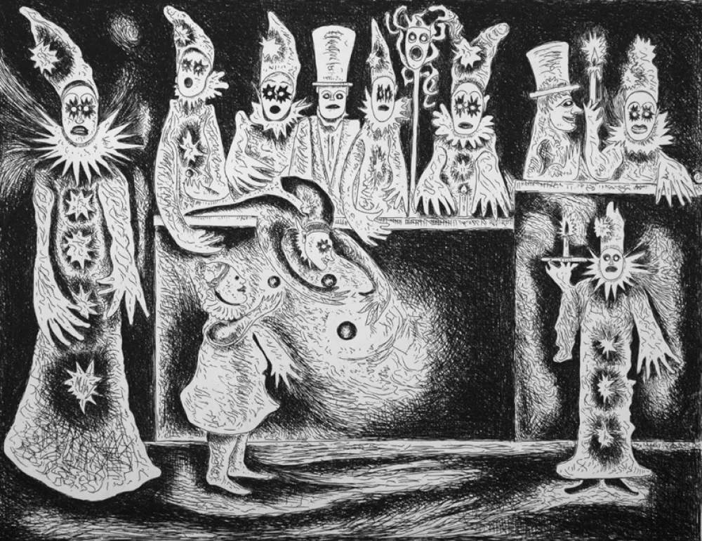 Radierung Haz - Pierrots