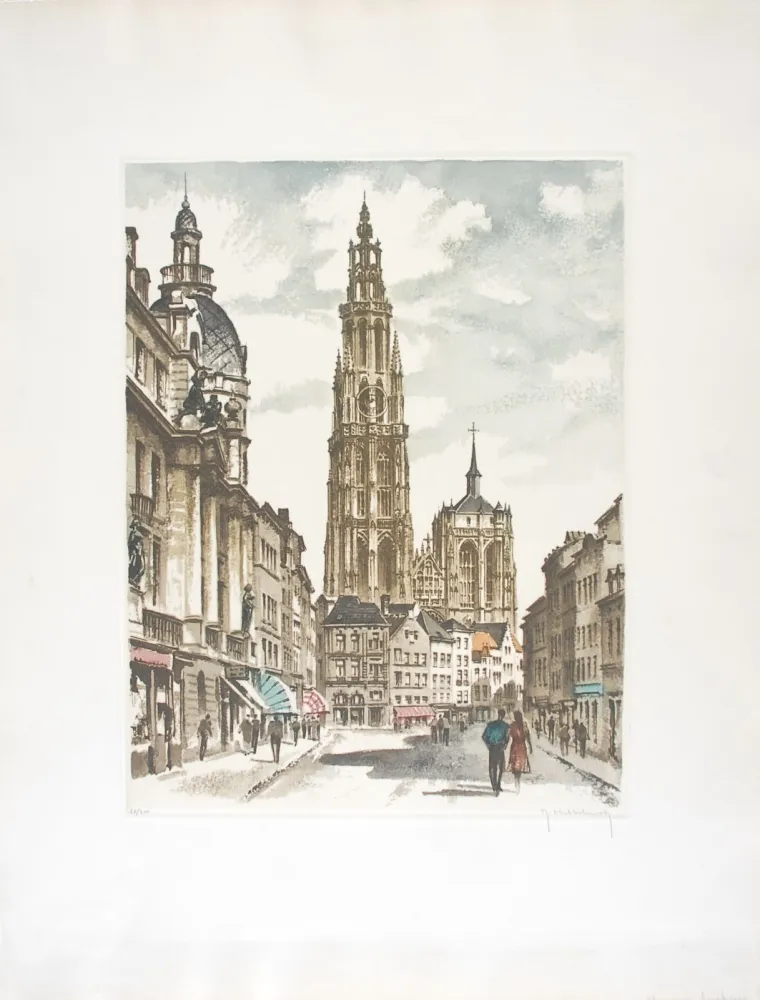 Radierung Hebbelinck - Anvers : Suikerrui